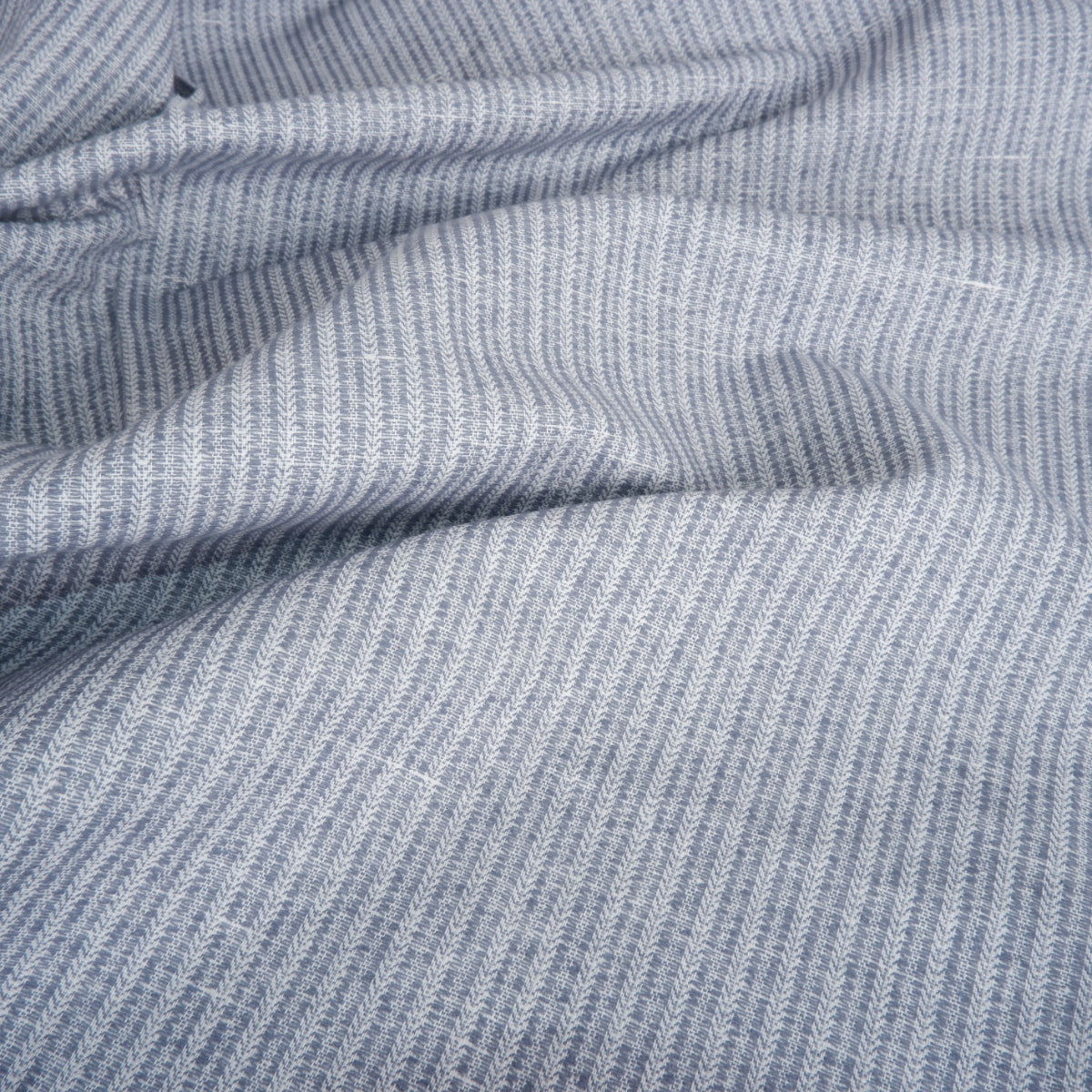 Linen fabric - greyish blue fishbone - T106