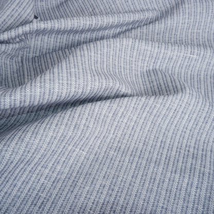 Linen fabric - greyish blue fishbone - T106