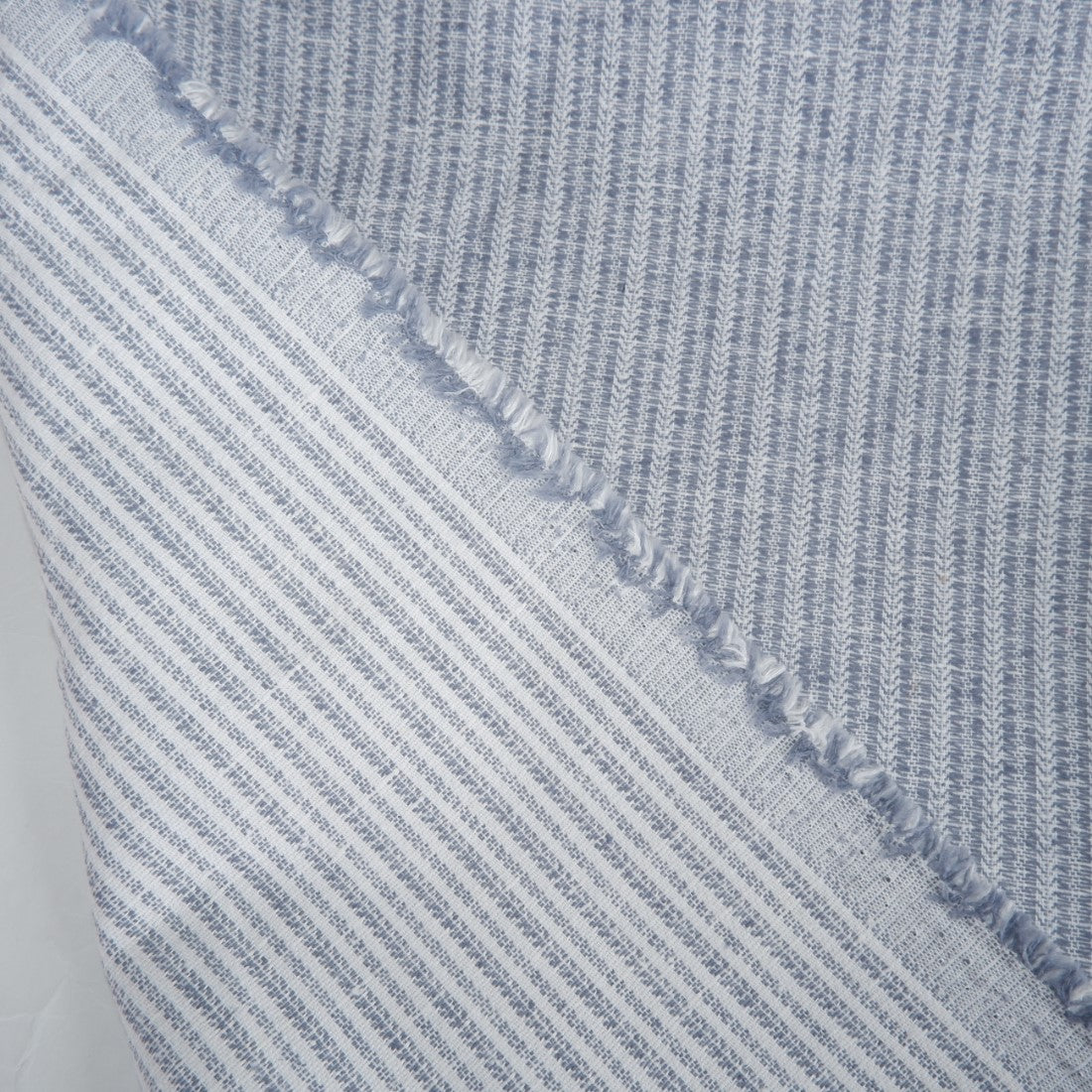 Linen fabric - greyish blue fishbone - T106