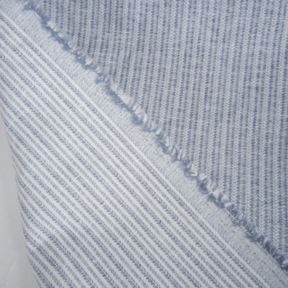 Linen fabric - greyish blue fishbone - T106