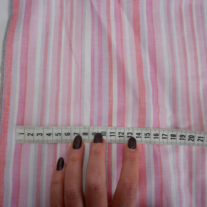 Multistripes - pink stripes - linen fabric - T134
