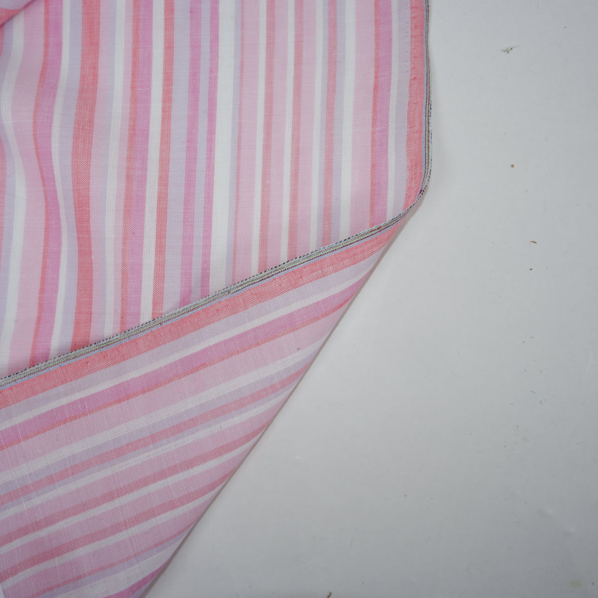 Multistripes - pink stripes - linen fabric - T134