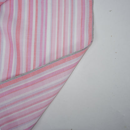 Multistripes - pink stripes - linen fabric - T134