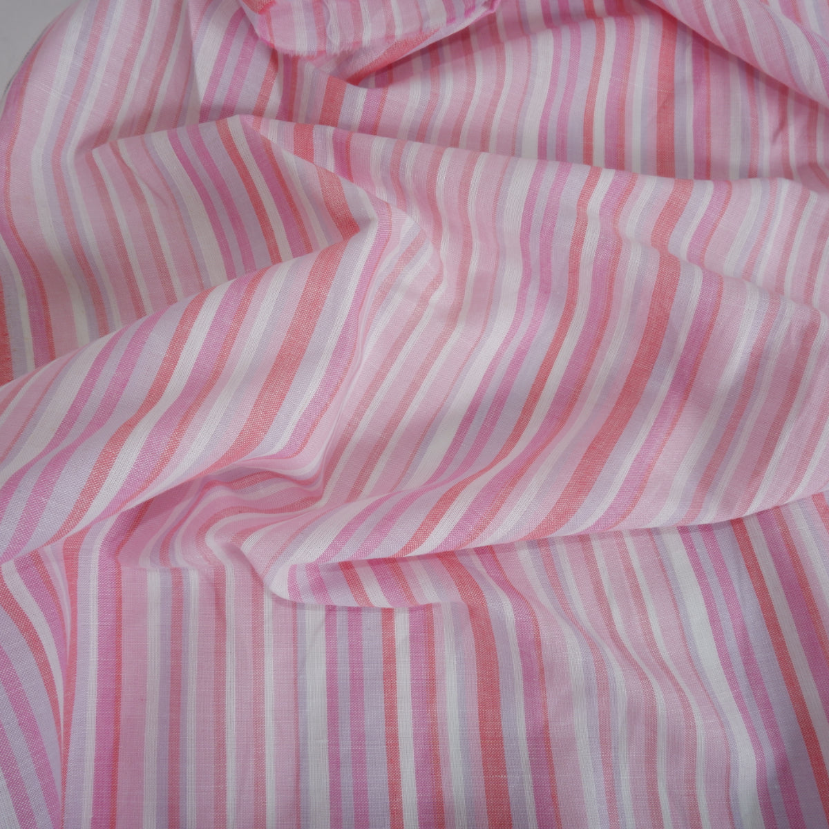 Multistripes - pink stripes - linen fabric - T134