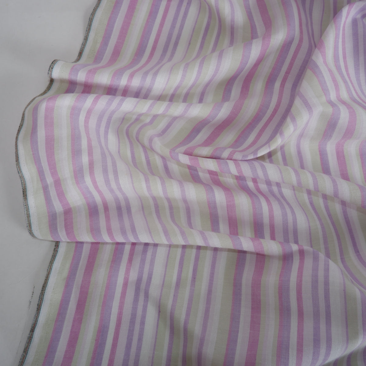 Multistripes - purple stripes - linen fabric - T148