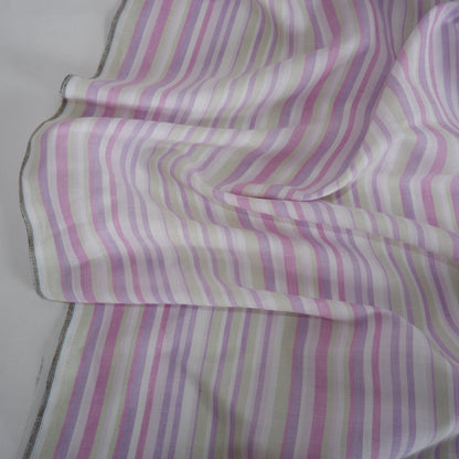 Multistripes - purple stripes - linen fabric - T148