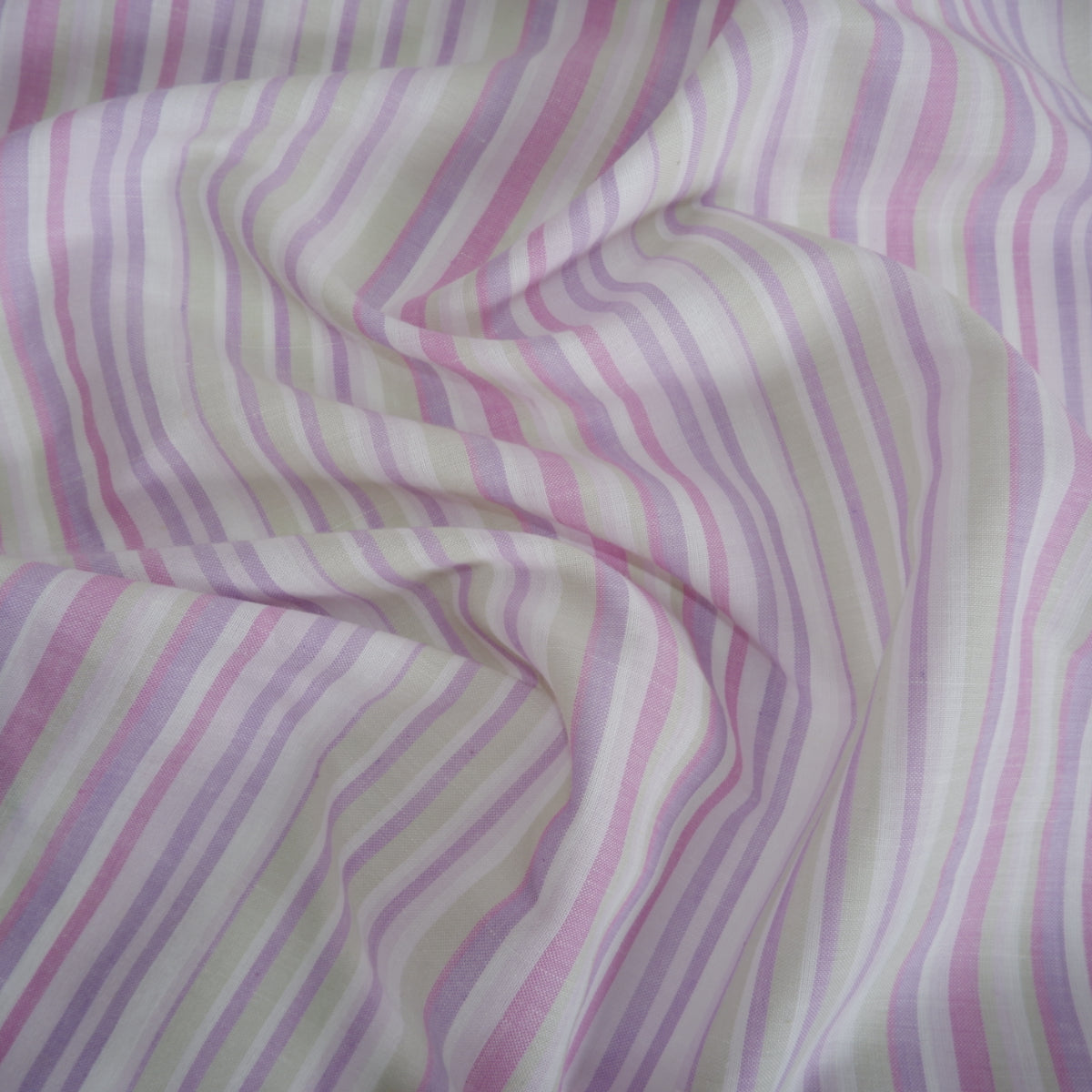 Multistripes - purple stripes - linen fabric - T148