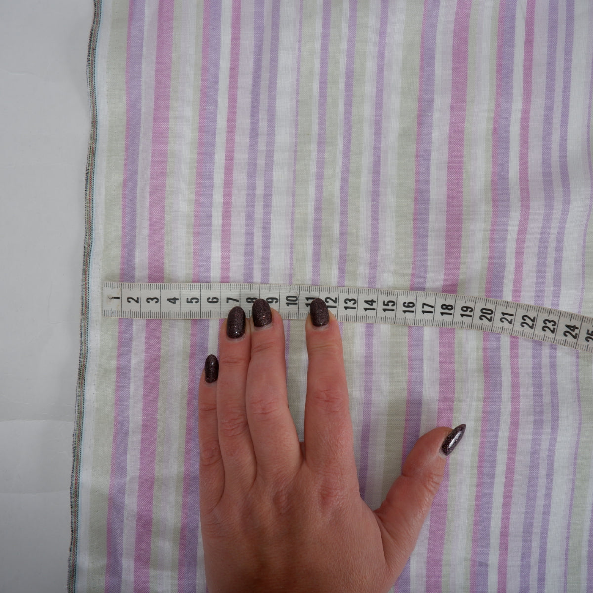 Multistripes - purple stripes - linen fabric - T148