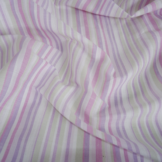 Multistripes - purple stripes - linen fabric - T148