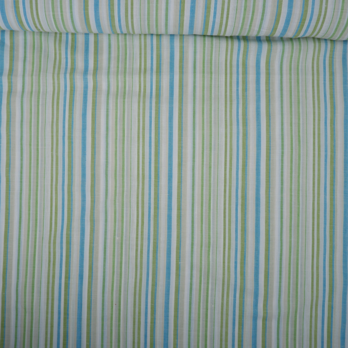 Multistripes - green and blue stripes - linen fabric - T157