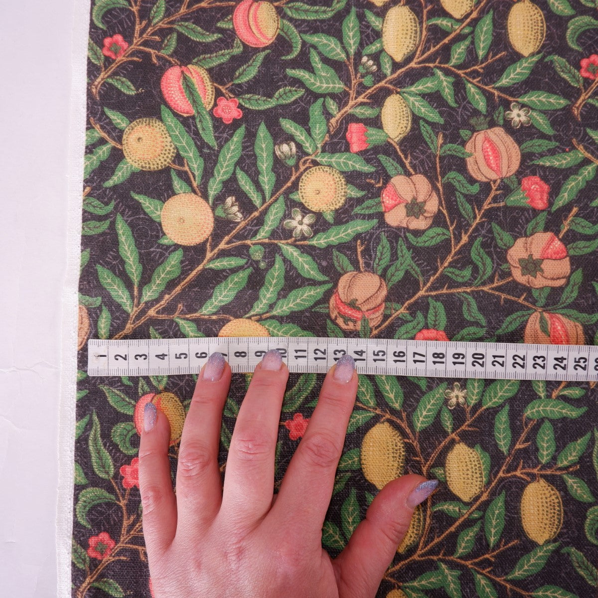 Black citrus print - Printed linen fabric - LL356P
