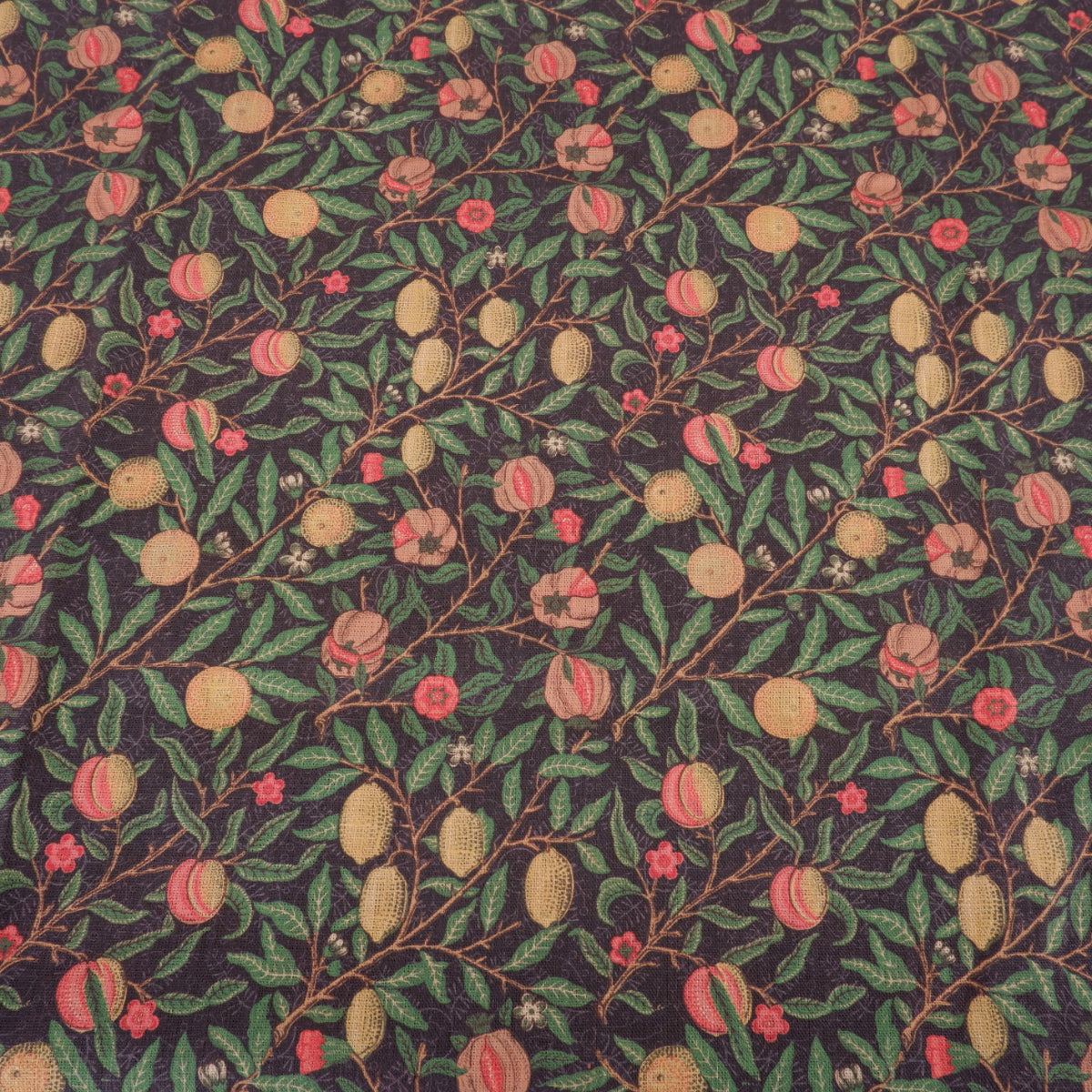 Black citrus print - Printed linen fabric - LL356P