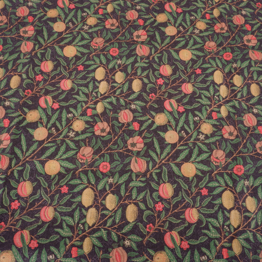 Black citrus print - Printed linen fabric - LL356P