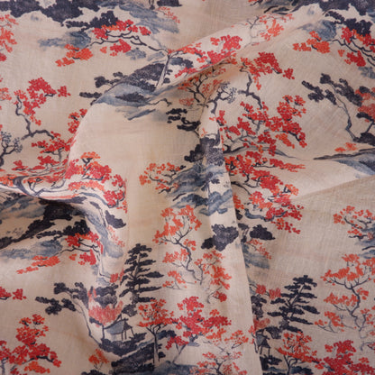 Autumn in Japan - Printed linen fabric - LL357P