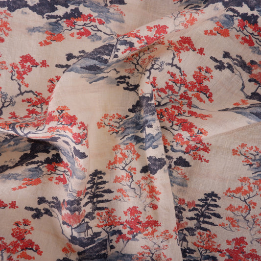 Autumn in Japan - Printed linen fabric - LL357P