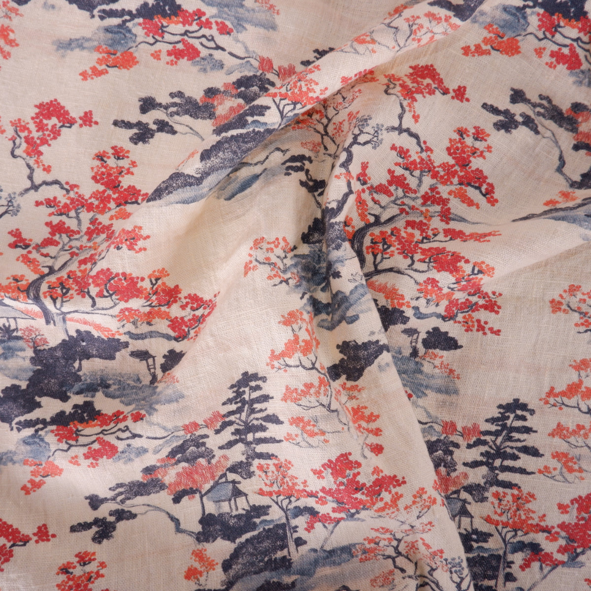 Autumn in Japan - Printed linen fabric - LL357P