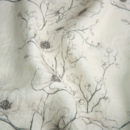 Poppy flower - Printed linen fabric - LL359P