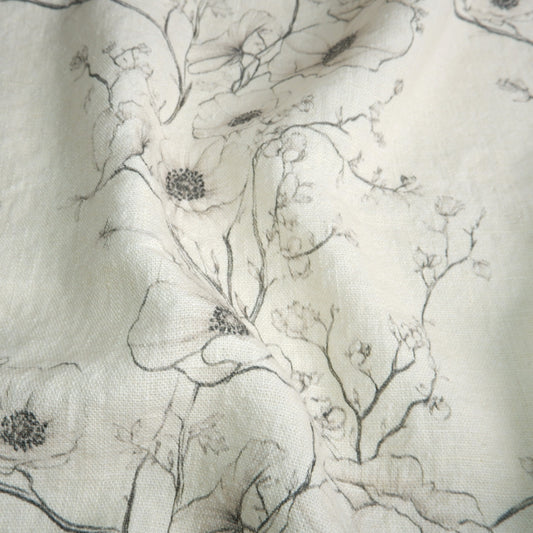 Poppy flower - Printed linen fabric - LL359P