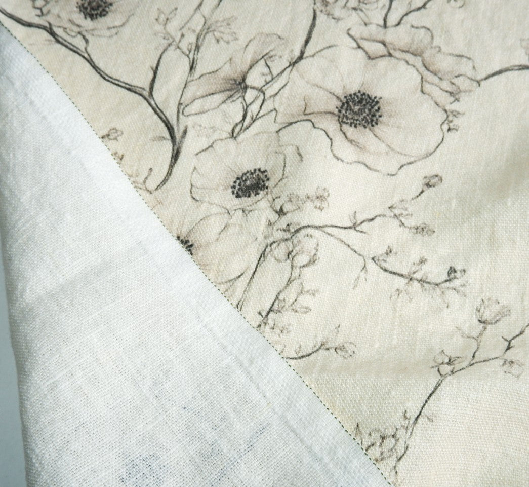 Poppy flower - Printed linen fabric - LL359P