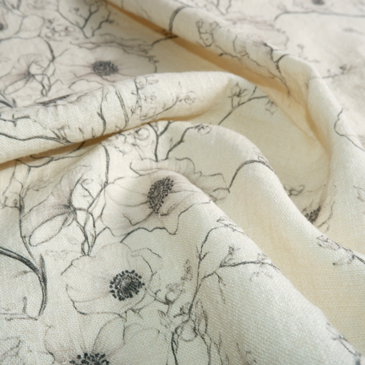 Poppy flower - Printed linen fabric - LL359P