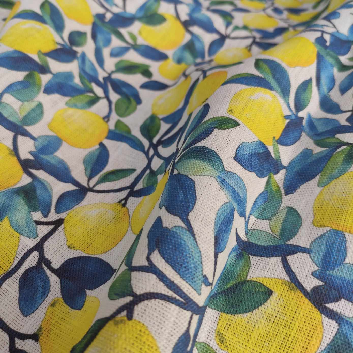 Lemon Italian Printed linen fabric - LL363P