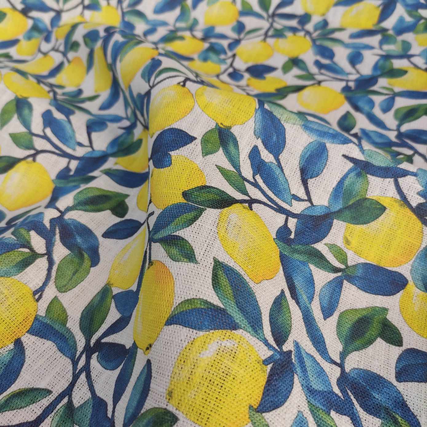 Lemon Italian Printed linen fabric - LL363P