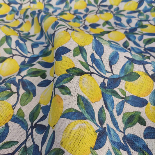 Lemon Italian Printed linen fabric - LL363P