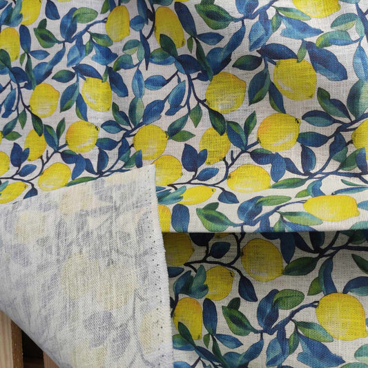 Lemon Italian Printed linen fabric - LL363P