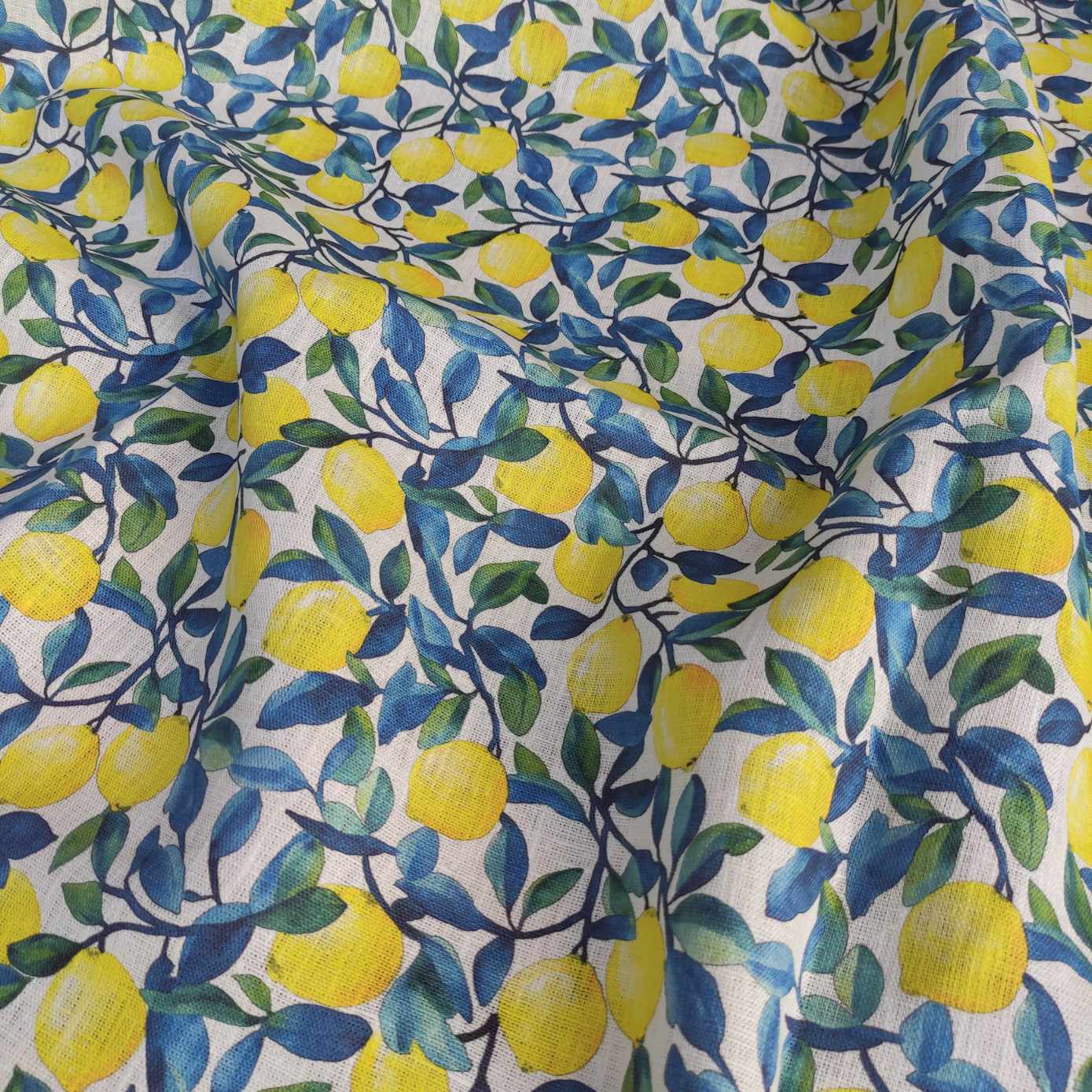 Lemon Italian Printed linen fabric - LL363P