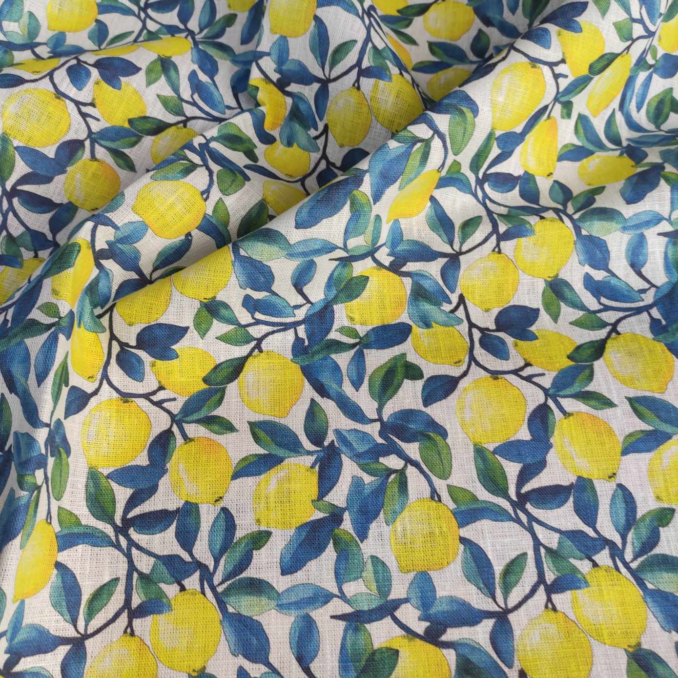 Lemon Italian Printed linen fabric - LL363P
