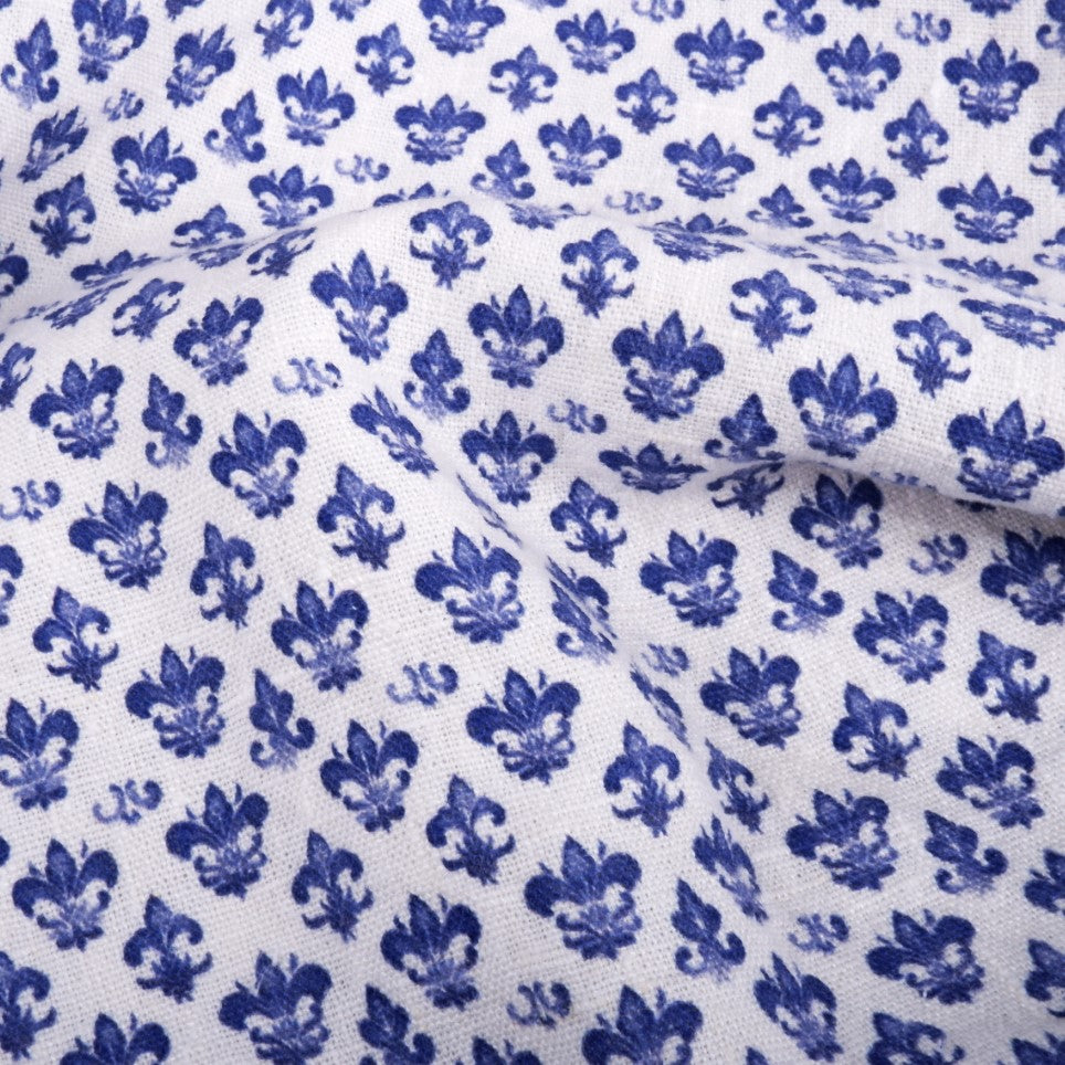 Fleur de lis - Printed linen fabric - LL360P