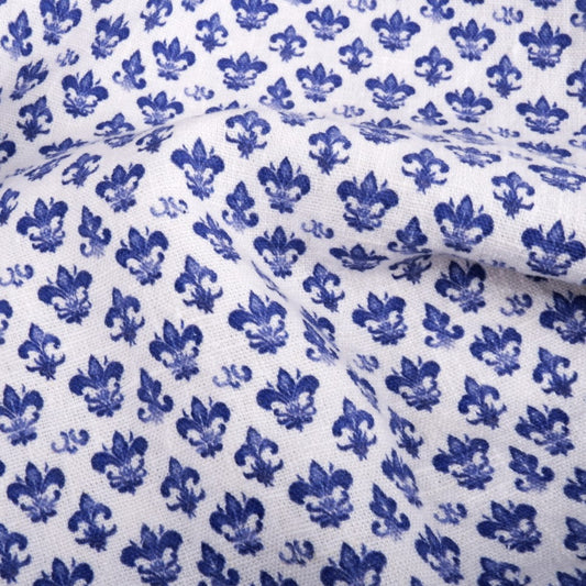 Fleur de lis - Printed linen fabric - LL360P