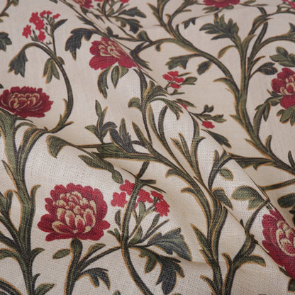 Flowers- Printed linen fabric