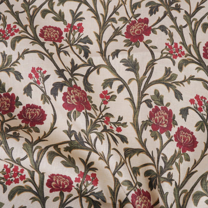 Flowers- Printed linen fabric