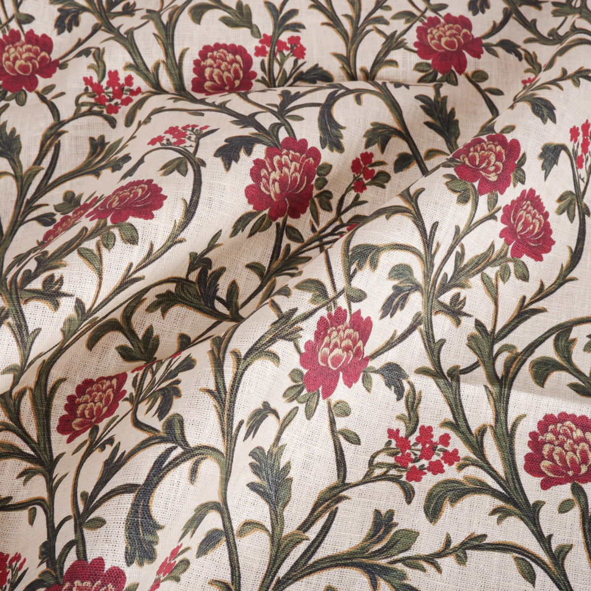 Flowers- Printed linen fabric