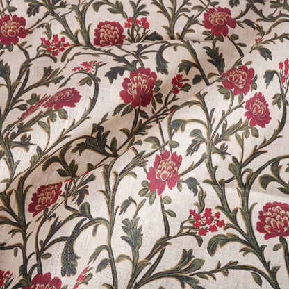 Flowers- Printed linen fabric