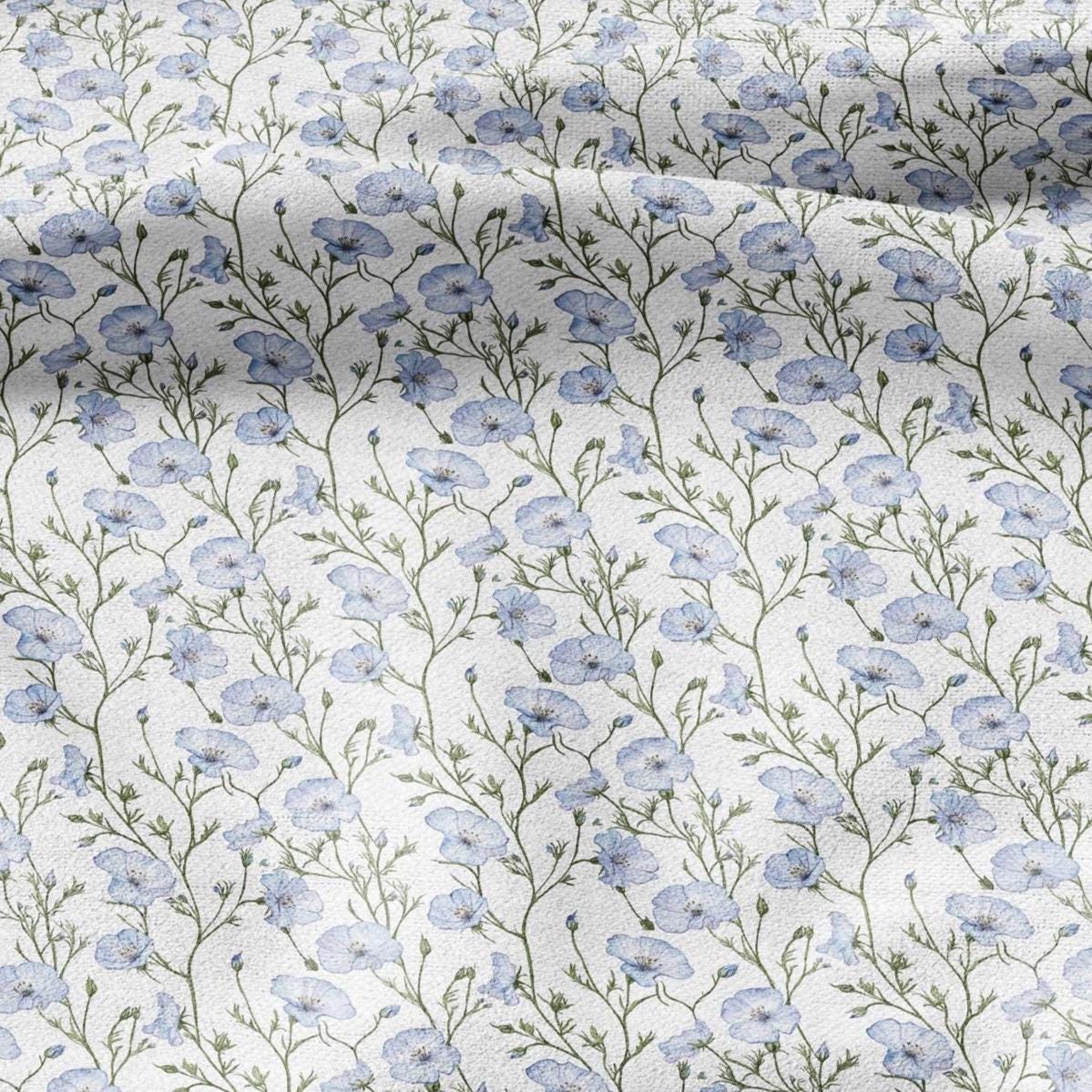 100% LINEN Fabric Linum flower print - Lithuanian floral linen heavy for upholstery home decor - medium for dress making 2790