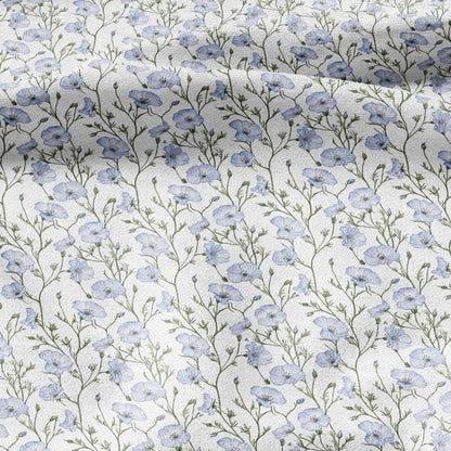 100% LINEN Fabric Linum flower print - Lithuanian floral linen heavy for upholstery home decor - medium for dress making 2790