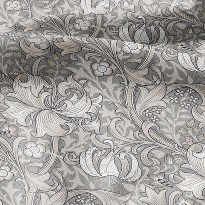 100% LINEN Fabric William Morris Golden Lily Beige print- British linen floral upholstery home textile Victorian fabrics 3214