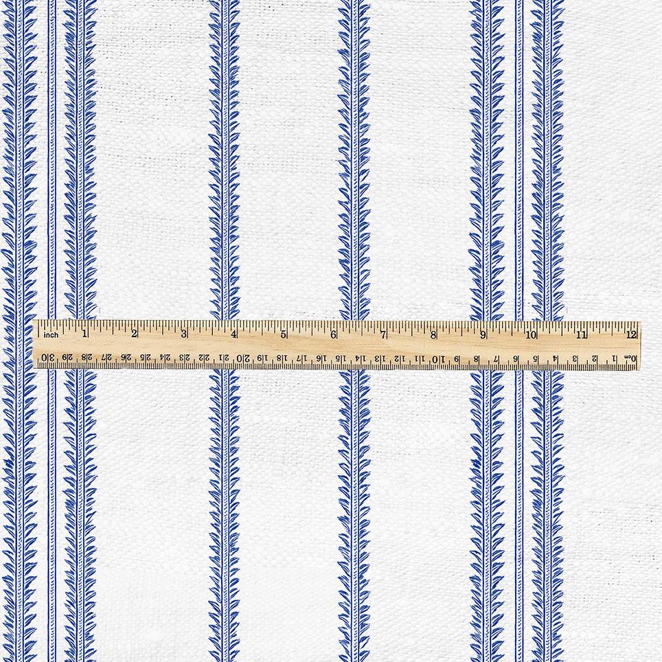 100% linen fabric stripe blue print - Vintage grain sack geometric - Historical pattern upholstery dress making 3381
