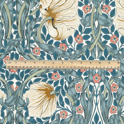 100% LINEN fabric - William Morris Pimpernel - British Victorian flax - sewing upholstery home decor or clothing 3843