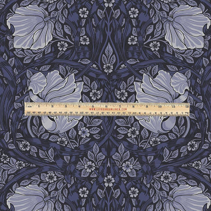 100% LINEN Fabric UPHOLSTERY 12oz - William Morris Pimpernel grey print on linen - Victorian art craft - floral upholstery 201STG