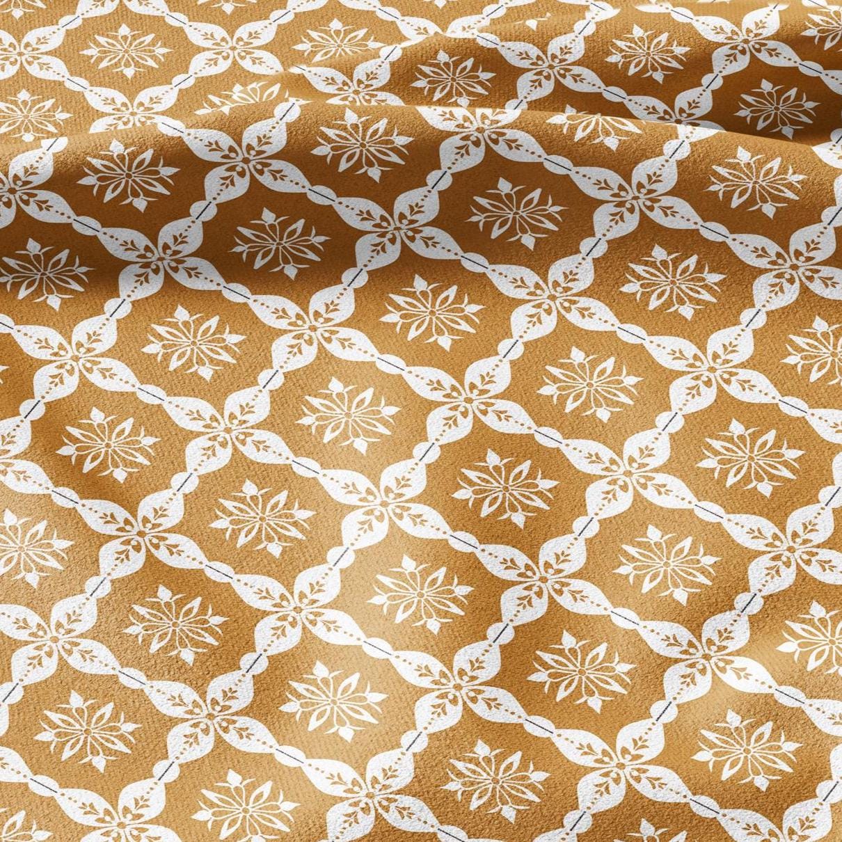 100% LINEN Fabric yellow - geometric block print- for upholstery home decor - medium for dress making 2922