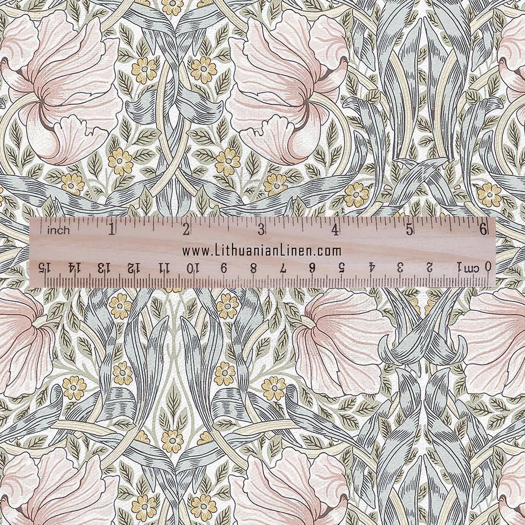 William Morris Pimpernel 100% LINEN Art and Crafts Fabric - Victorian flax fabric - British historical pattern 2979P