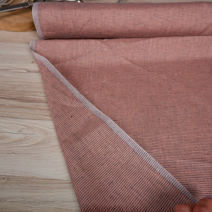 100% pink striped linen fabric - Medium weight - perfect for clothing, curtains or home textile - fabric for home decor craft projects