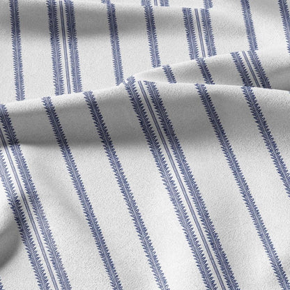 100% linen fabric stripe blue print - Vintage grain sack geometric - Historical pattern upholstery dress making 3381
