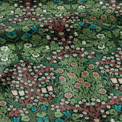 William Morris Blackthorn 100% LINEN Fabric - British linen floral upholstery home textile Victorian fabrics green 3175