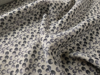 100% linen fabric Medium weight 150gsm  Prewashed . Print polka dots on natural flax for blouses, dresses, curtains, scarves,