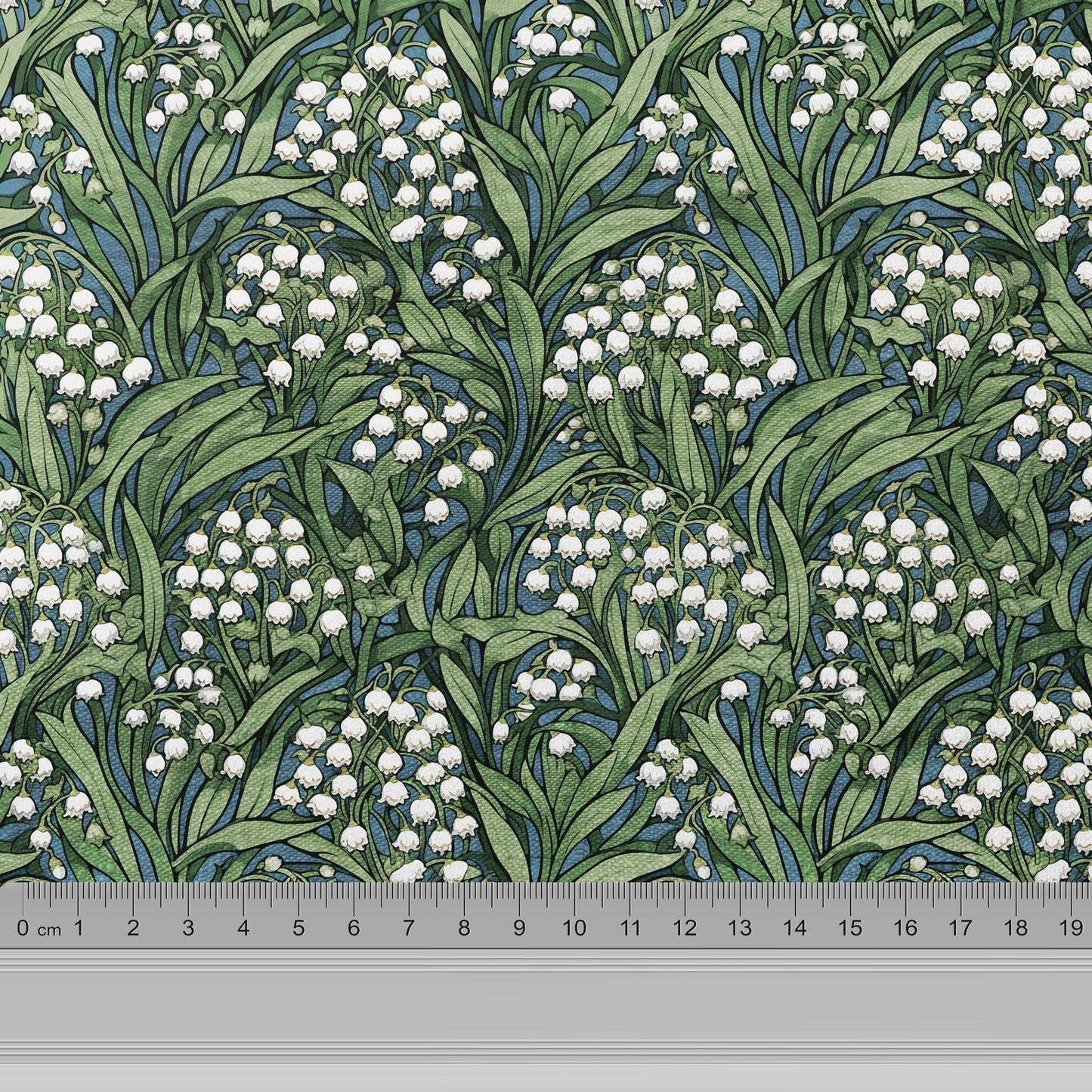 100% LINEN Fabric lily of the valley, botanical flax fabric Greenery print for upholstery dressmaking clothing  - Floral flax Spring fabric