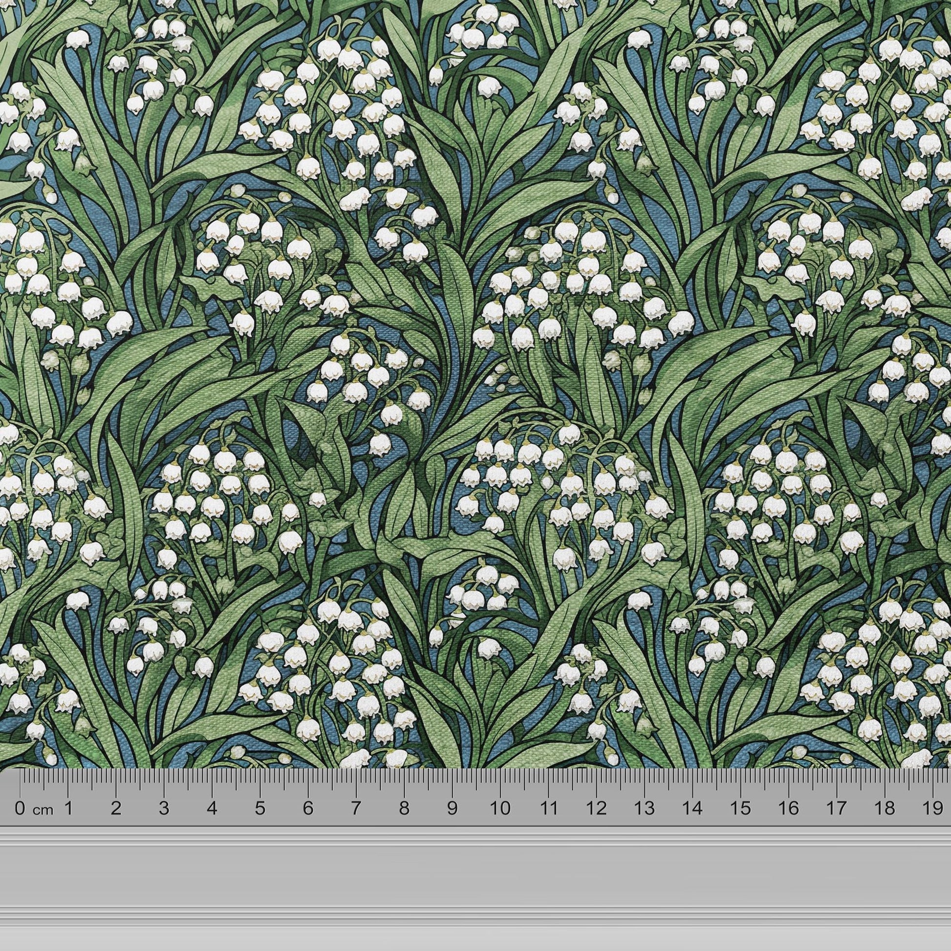 100% LINEN Fabric lily of the valley, botanical flax fabric Greenery print for upholstery dressmaking clothing  - Floral flax Spring fabric